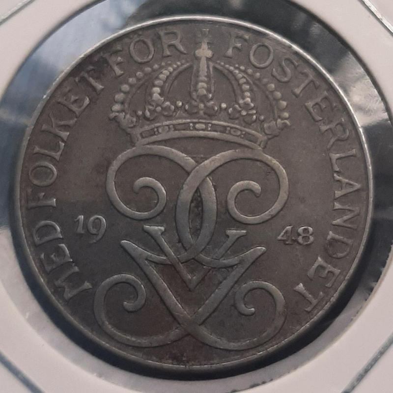 Монета Швеция 5 эре, 1948 года