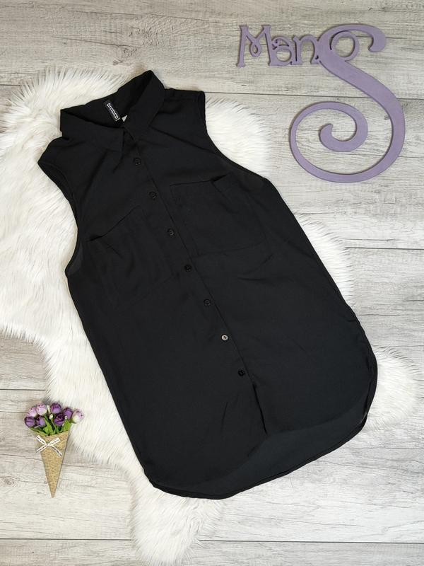 Женская летняя черная блуза h&m без рукавов размер 46 м