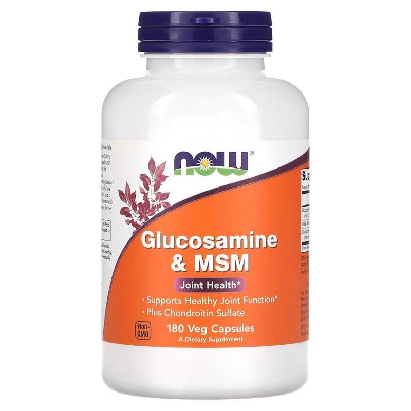 Для суставов и связок NOW Glucosamine & MSM, 180 вегакапсул