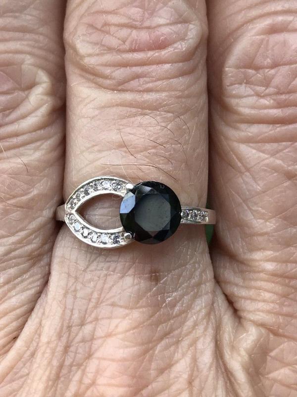Кольцо серебряное Виола К335_черн, 17.5 размер
