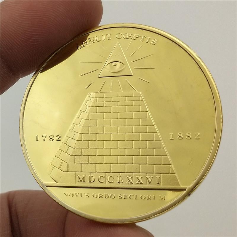 Масонская монета, монета с пирамидой,