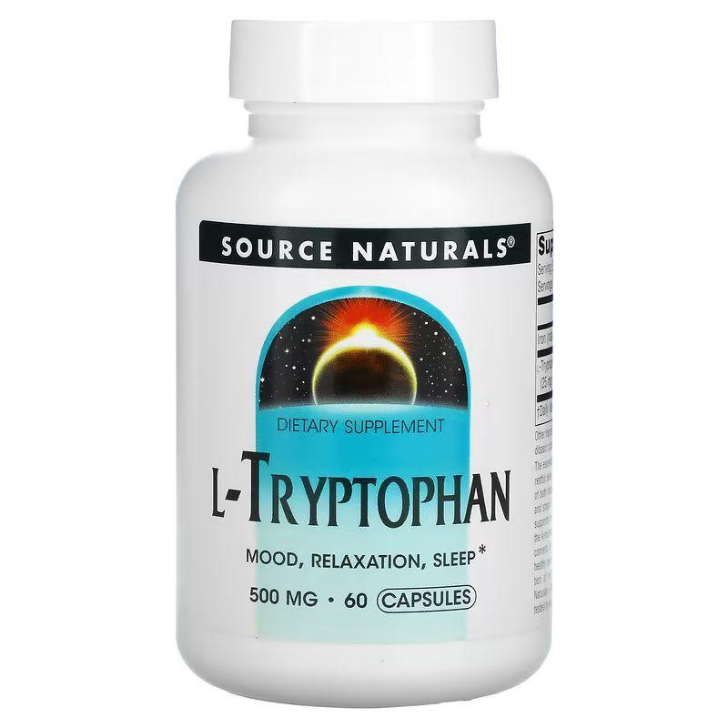 Аминокислота Source Naturals L-Tryptophan 500 mg, 60 капсул