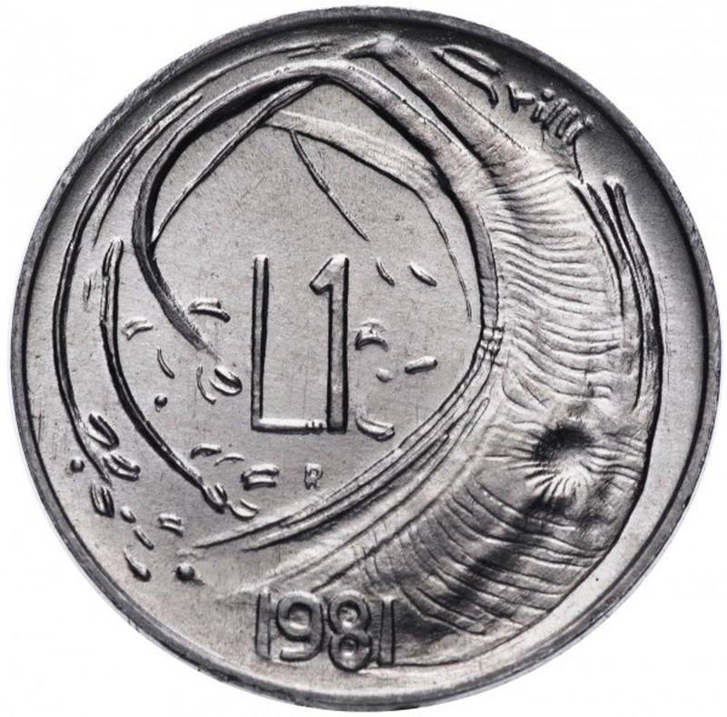 Святой. Монета 1 лира. 1981 год, Сан-Марино. UNC