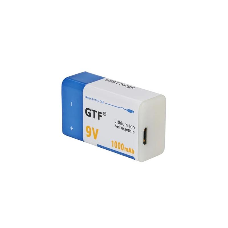 Аккумулятор Крона 9В 1000mAh GTF Li-Ion (6F22) зарядка micro-USB - 185 ...