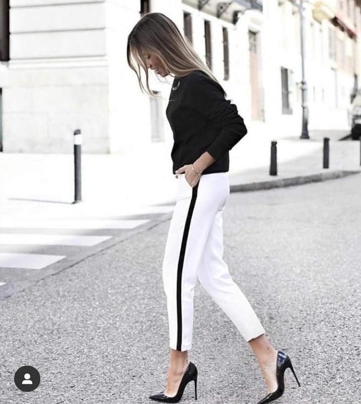 Черно белые брюки