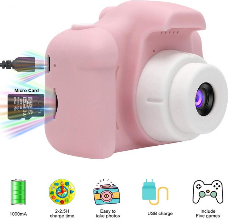 Детский цифровой фотоаппарат- камера Smart Kids X200 розовый