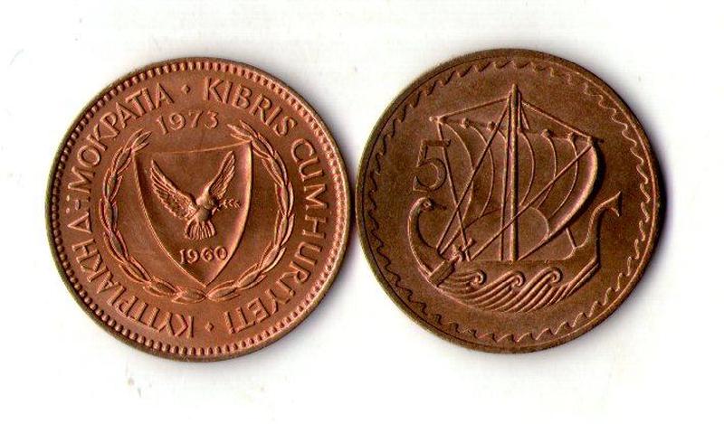 Кіпр 5 міль 1960 рік №1371