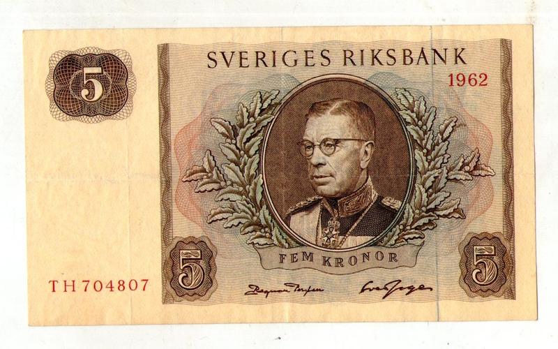 Швеция 5 крон 1962 год №415