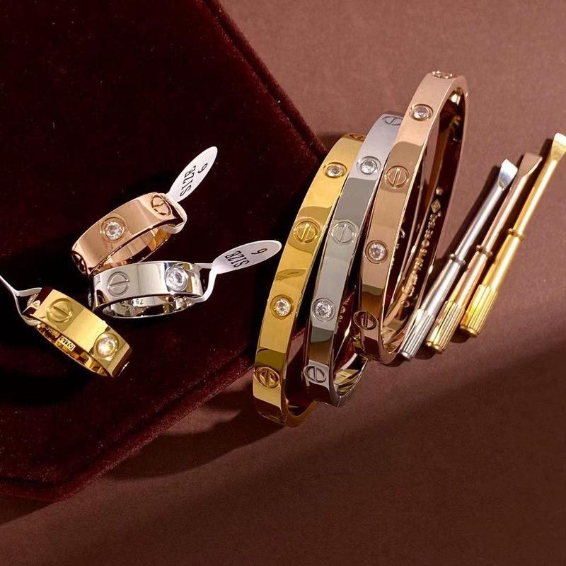 Брендовые браслеты и кольца картье/cartier, с цирконами.: цена 4221 грн ...