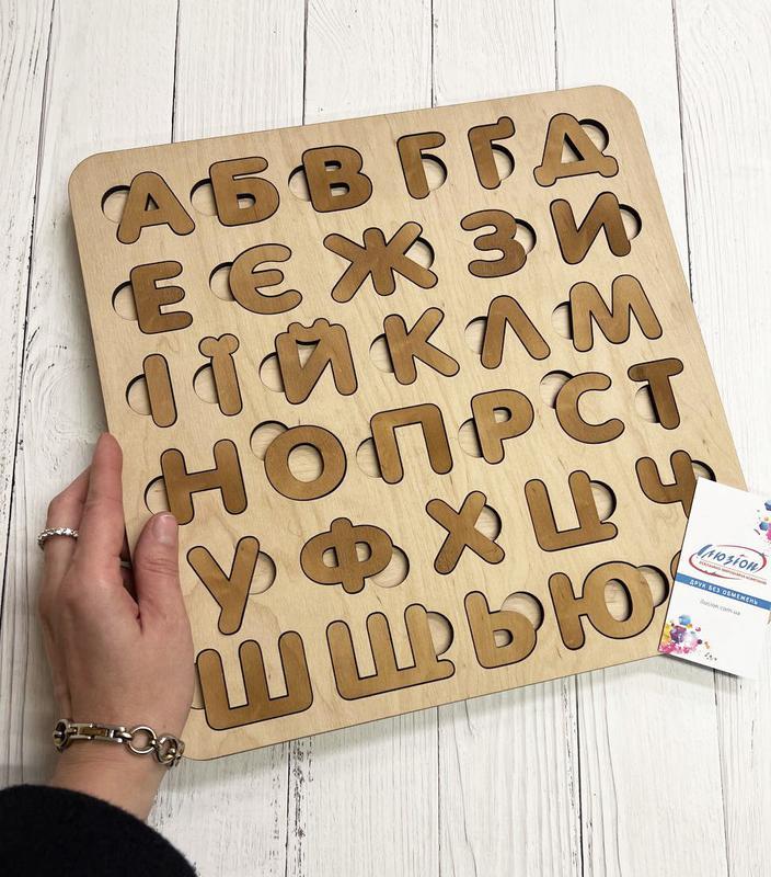 Деревянный алфавит, пазлы алфавит для садика, азбука для детей...