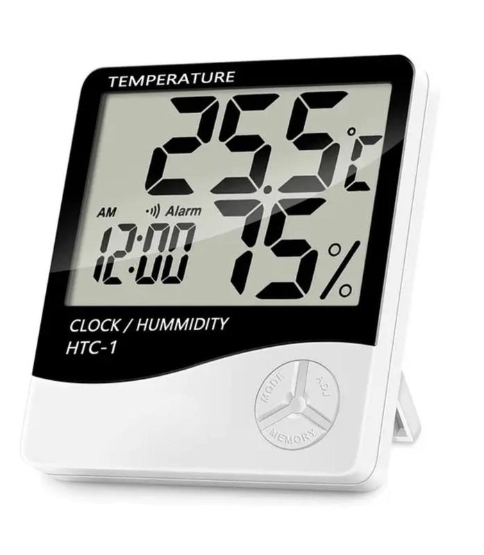 Термометр-гігрометр кімнатний з годинником HTC-1