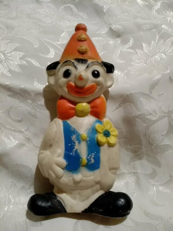 Combex 4601, винтажный клоун, игрушка пищалка из 1960 годов
