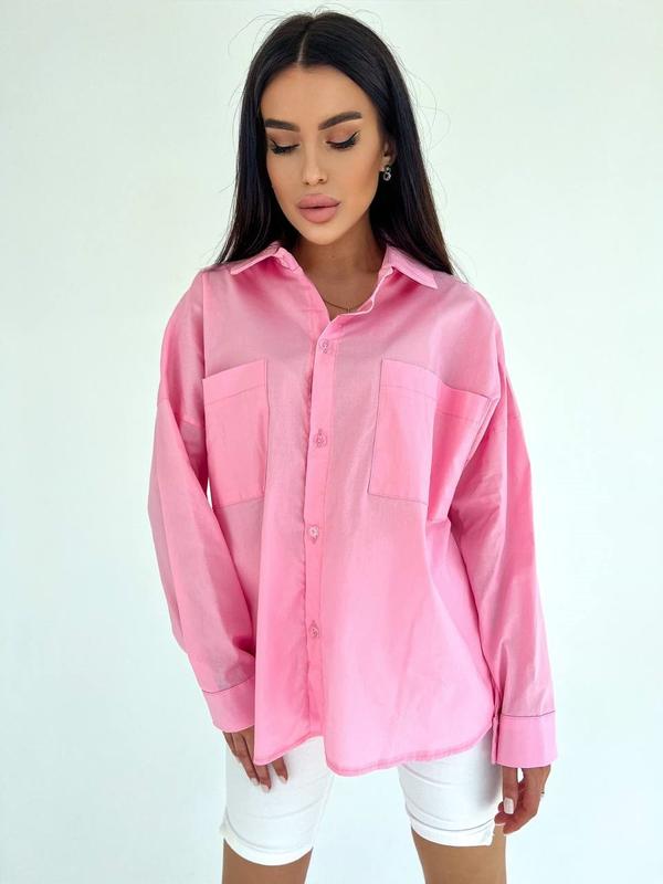 Идеальная базовая рубашка хлопок розовый