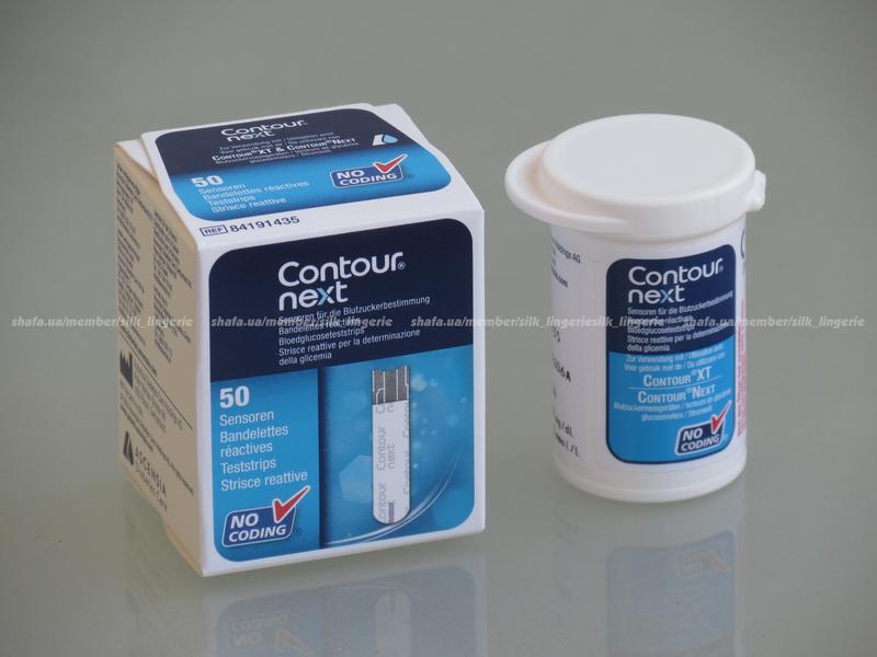 Тест полоски для глюкометра contour next(контур некст) 50шт: ціна 1100 ...