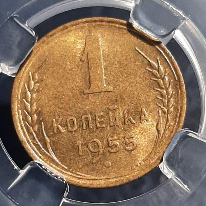 Монета СССР 1 копейка, 1955 года