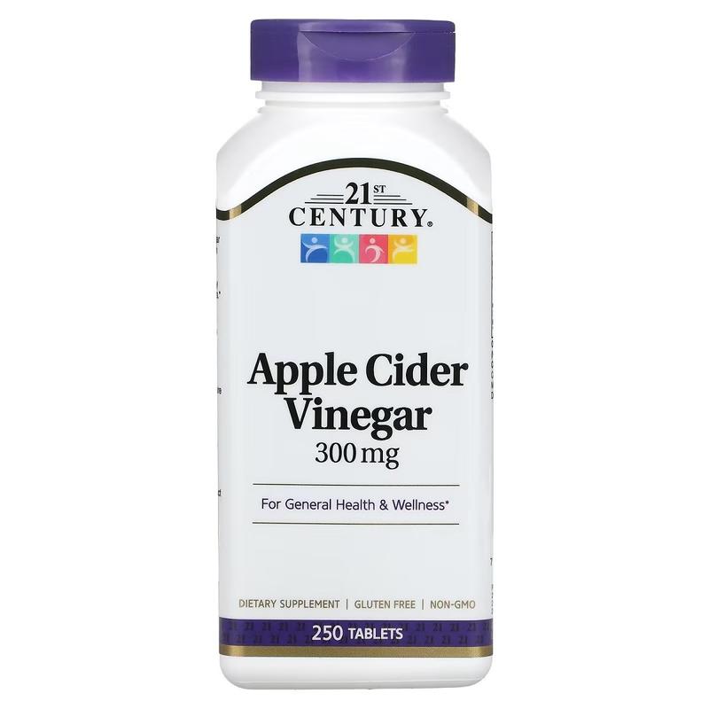 Яблочный уксус, 300 мг, Apple Cider Vinegar, 21st Century, 250...