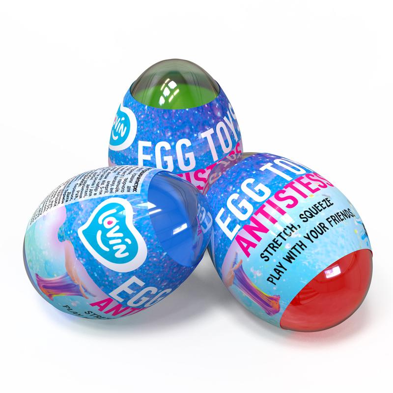 Лизун-антистресс Egg Toys, ЦЕНА ЗА 1ШТ, TM Lovin, в яйце 6см (...
