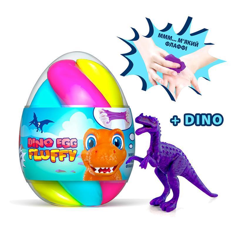 Флаффи-лизун в яйце DINO EGG с динозавриком 140мл, в яйце 10*5...