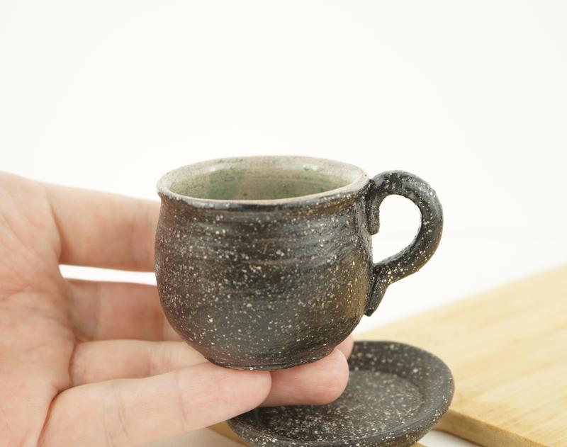 Чашка керамическая для кофе 75мл + блюдце авторская