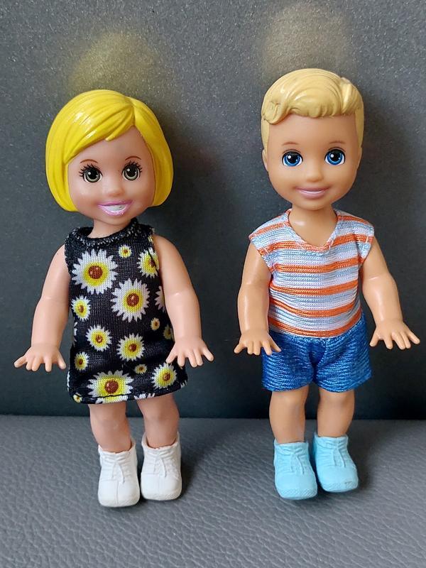 Кукла барби уход за малышами брат и сестра mattel