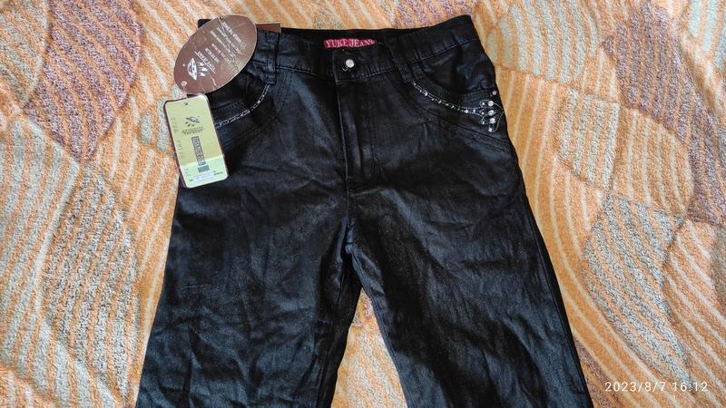 Штаны, джинсы утепленные черные зимние на флисе yuke jeans