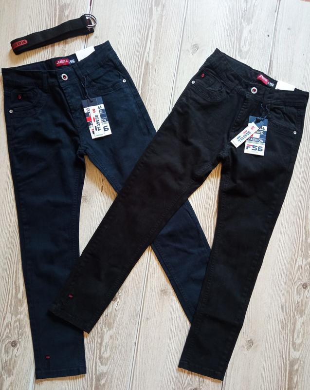 Джинсовые брюки школьные черные синие для мальчика 152-164