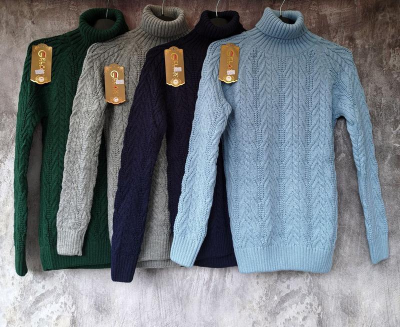 Merino Wool Fisherman Turtleneck Sweater