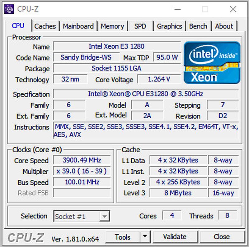 Intel Xeon 1280 3 9 Ghz Turbo I7 2700k S1155 Na Izi Ua