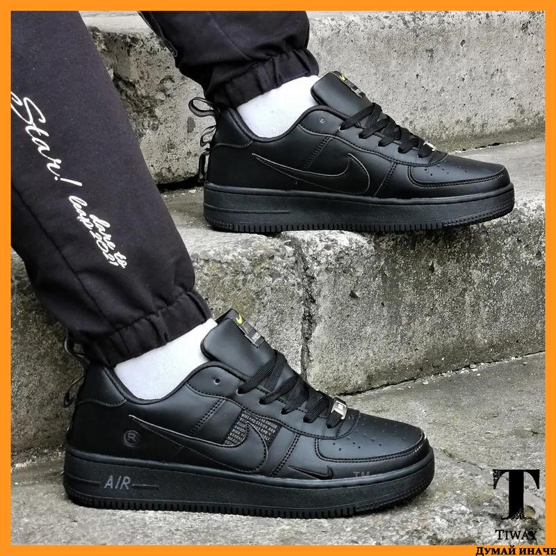 Кроссовки nike черные мужские кожаные найки форсы (размеры: 41...: цена ...