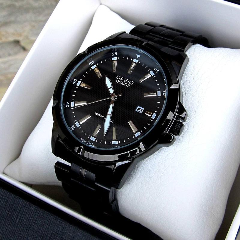 Часы мужские casio quartz water resist кварцевые наручные черные - 1190 ...