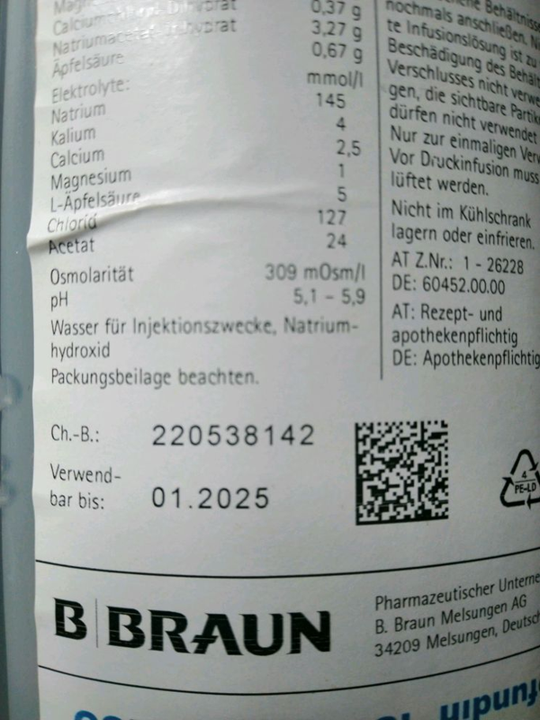 Ліки залишок Стерофундин ISO - Sterofundin ISO 1/ - 500 мл.: цена 250 ...