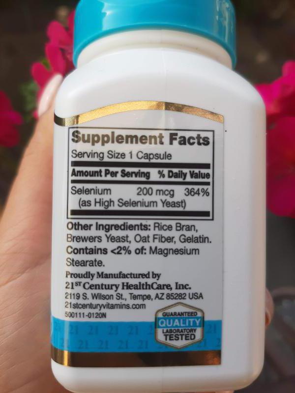 Селен 21st Century Selenium 200mcg 60 капсул (США) Антиоксидант на IZI.ua (6549339)