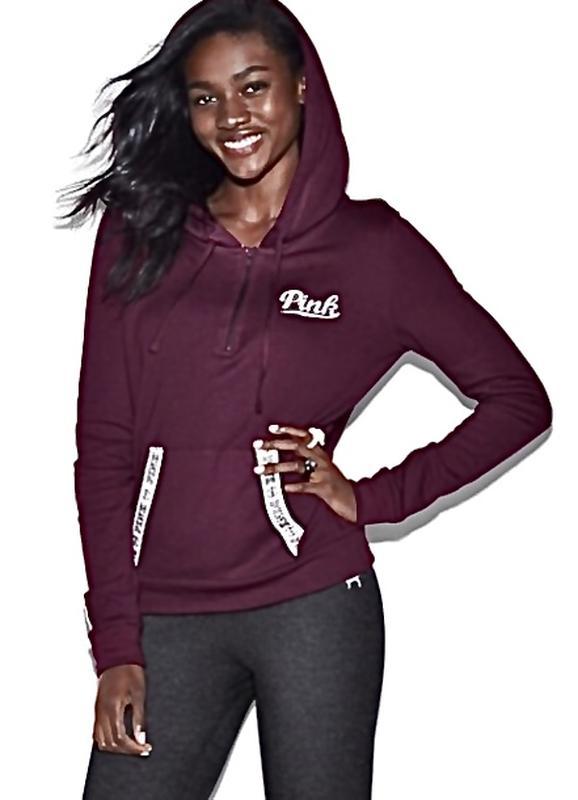 pink quarter zip hoodie