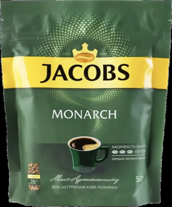 Розчинна кава ТМ «Jacobs Monarch» (Якобс Монарх) 50 гр: цена 45 грн ...