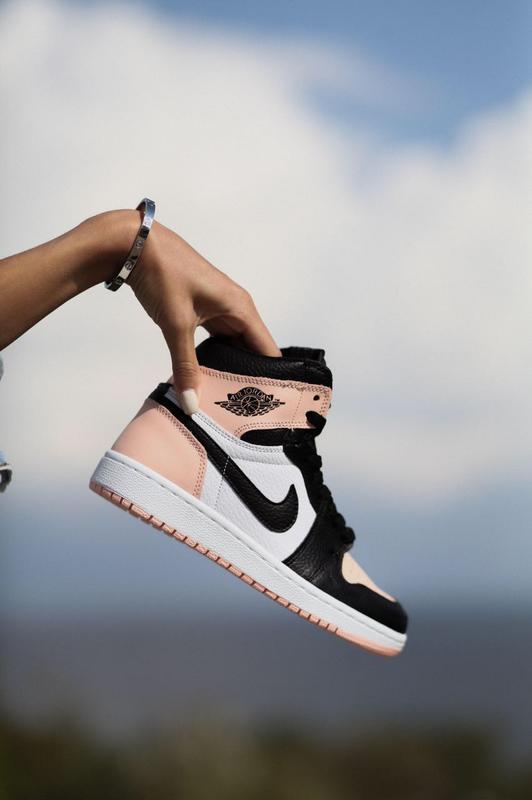 black and peach jordans