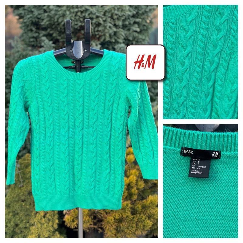 H&m стильный вязаный/ коси свитер кофта фуксия альпака акр...: цена 650 ...