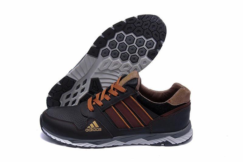 Мужские кожаные кроссовки adidas tech flex brown: цена 1699 грн ...