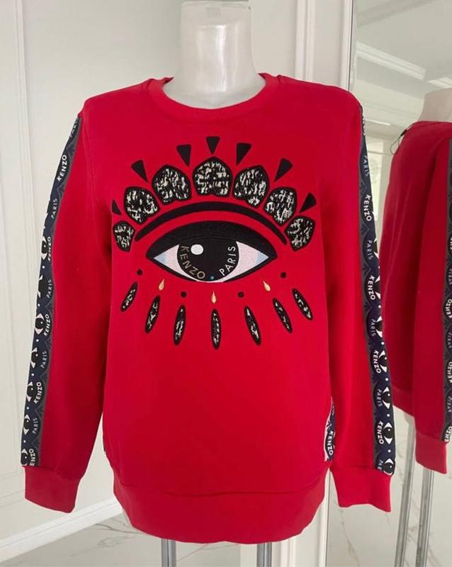 Теплющий світшот Kenzo з оком червоного кольору: цена 4620 грн - купить ...