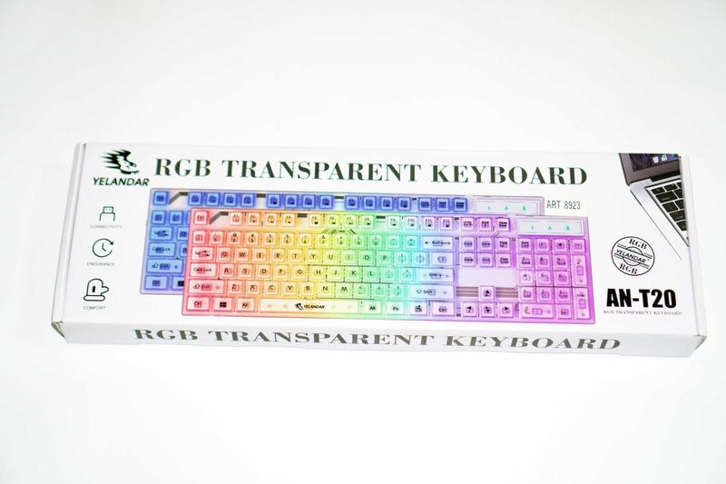 Проводная USB RGB мембранная клавиатура с подсветкой Белая Yel...: цена ...