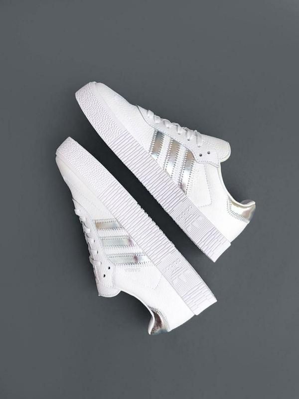 adidas sambarose white silver