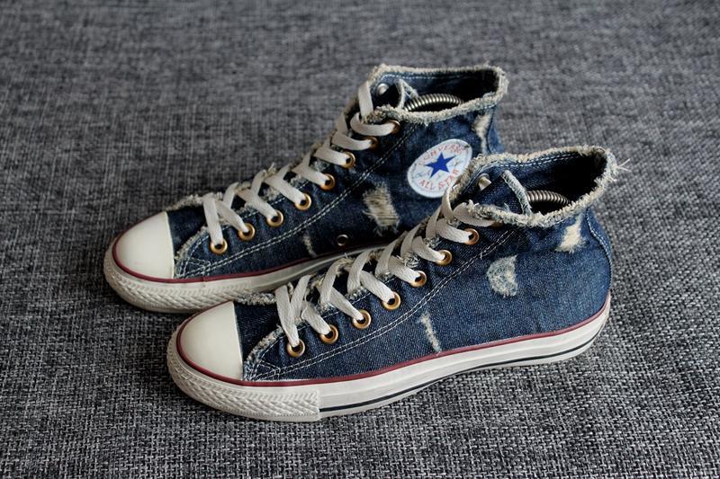 converse chuck taylor all star hi distressed denim