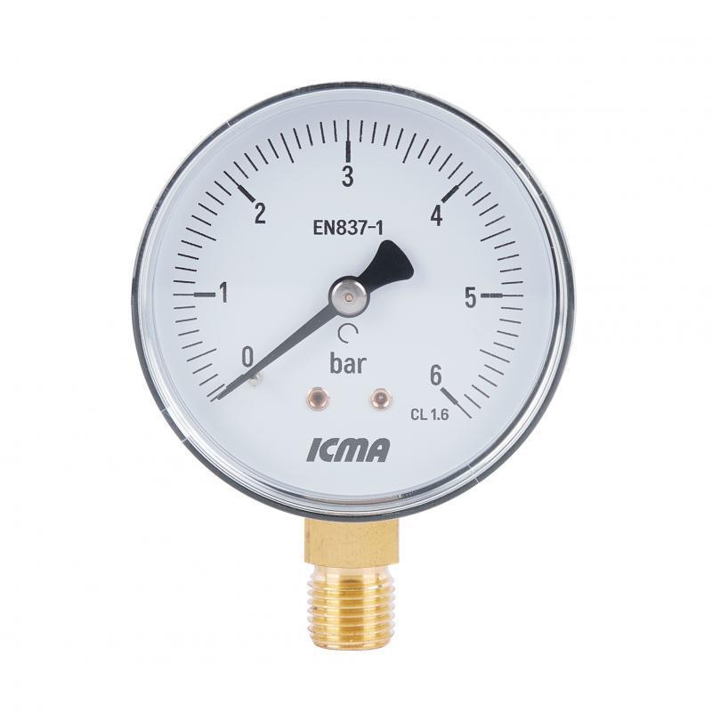 Манометр Icma 1/4" 0-10 бар, нижнее подключение №244 -CentrOpt-: цена ...