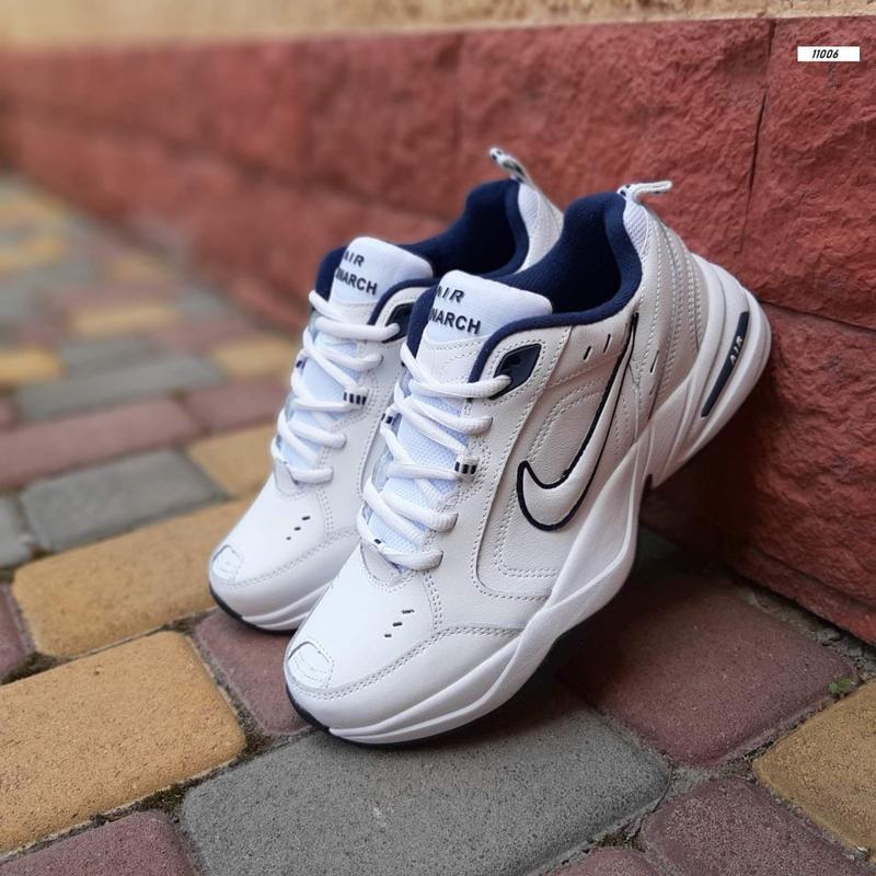 Nike air monarch белые с синим кроссовки мужские кожаные отлич...: цена ...