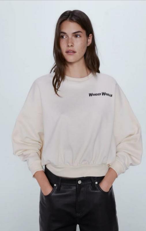 Свитшот zara худи реглан зара вышивка wonder woman ,s ,36,44,: цена 495 ...