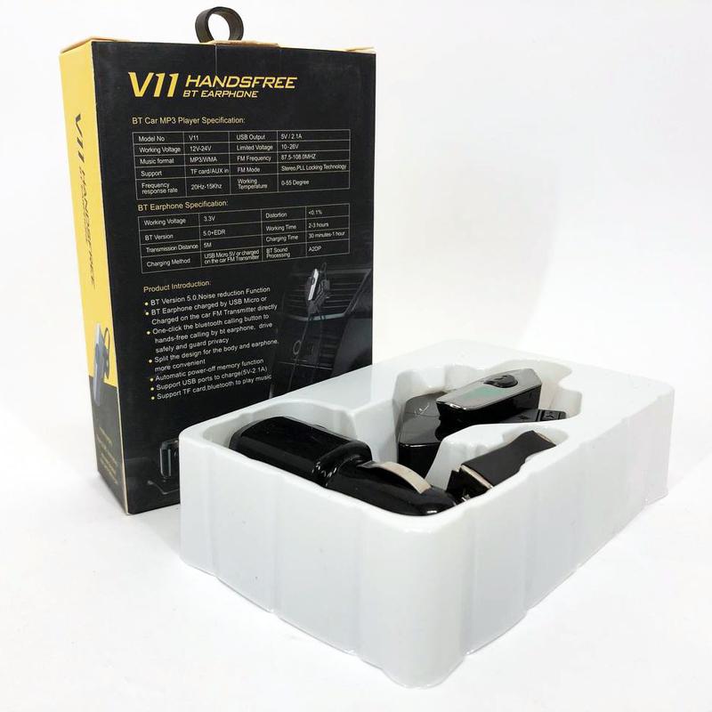 Трансмітер FM V11 BT з Bluetooth гарнітурою модулятор: ціна 485 грн ...