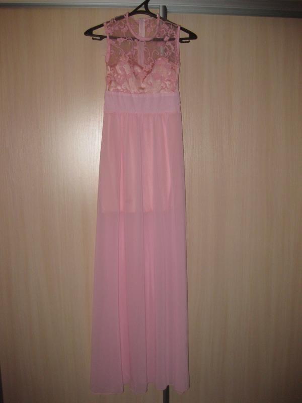 Супер шикарное платье - сарафан длинный нежно розовый км0702 с...