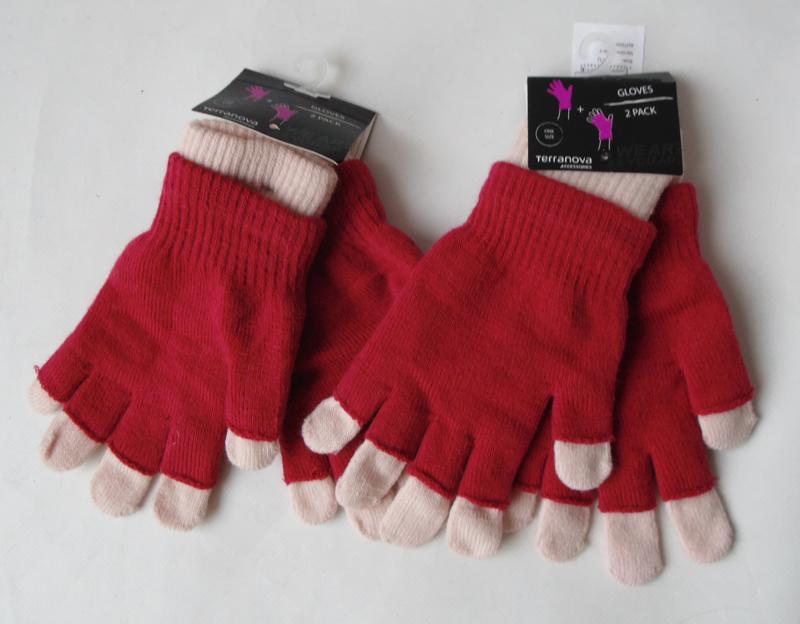 Женские или подростковые трикотажные перчатки митенки terranov...