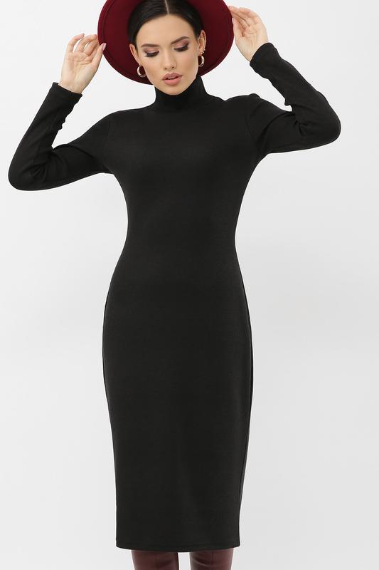 Черное Трикотажное Платье Фото