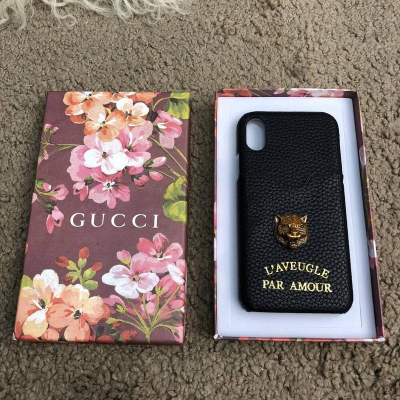 Gucci iPhone X Case GG Marmont Tiger 