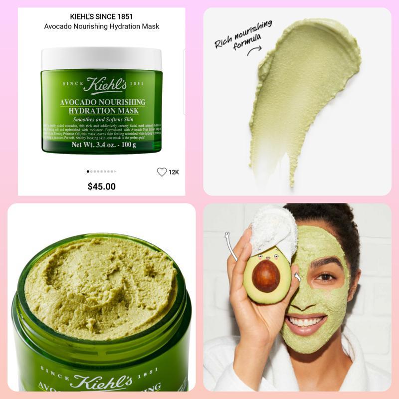 Описание маски. Маска Avocado Nourishing Kiehls. Маска Kiehl's Avocado. Маска для лица Avocado Nourishing Mask. Kiehl's Avocado Nourishing Hydration Mask.